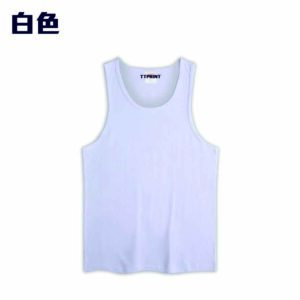 TEE-13A 淨色全棉運動背心 - Image 8