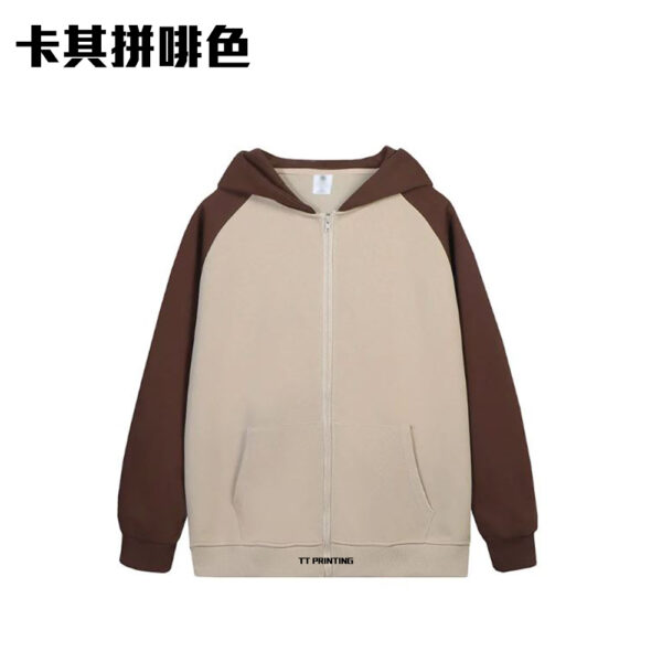 ZIP-12A 拼色全棉薄款拉鏈外套