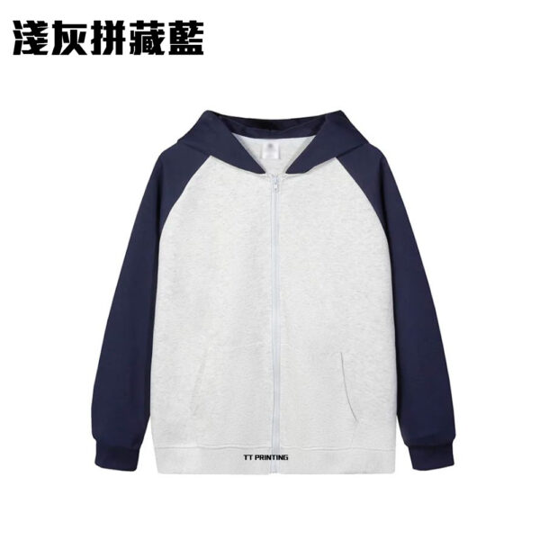 ZIP-12A 拼色全棉薄款拉鏈外套