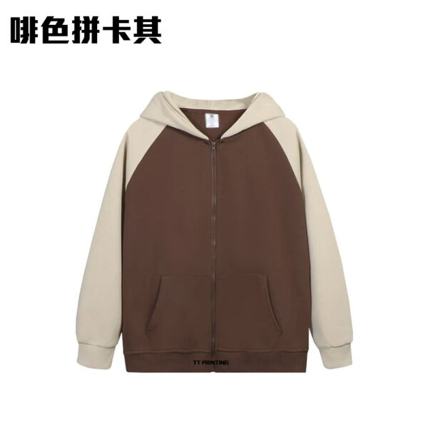 ZIP-12A 拼色全棉薄款拉鏈外套